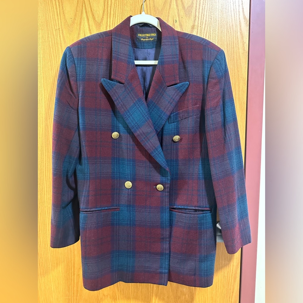 Vintage plaid designer blazer